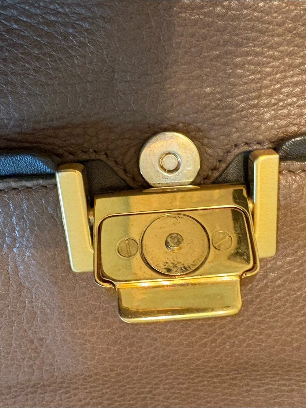 Smythson Brown Leather Shoulder Bag with Gold Hardware
